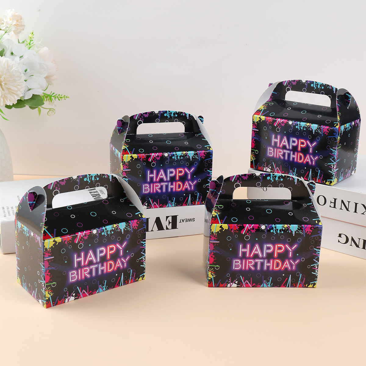 Food Snacks For Kids - Fluorescent Candy Box Paper Candy Cartons