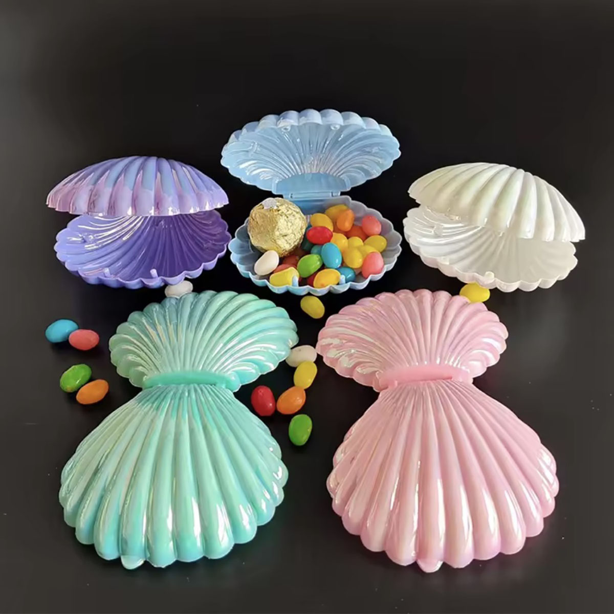 Food Snacks For Kids - 5pcs Shell Candy Gift Box Plastic