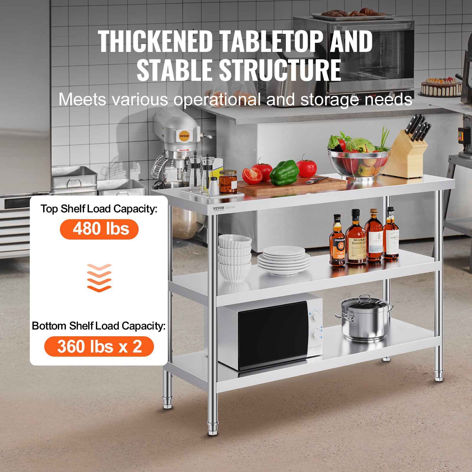 Food X - Stainless Steel Food Prep Table, 18
