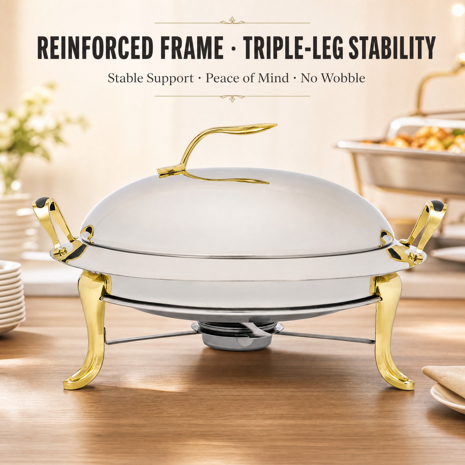 Round Chafing Dish Buffet Set  - Snacks Food Warmer review and price