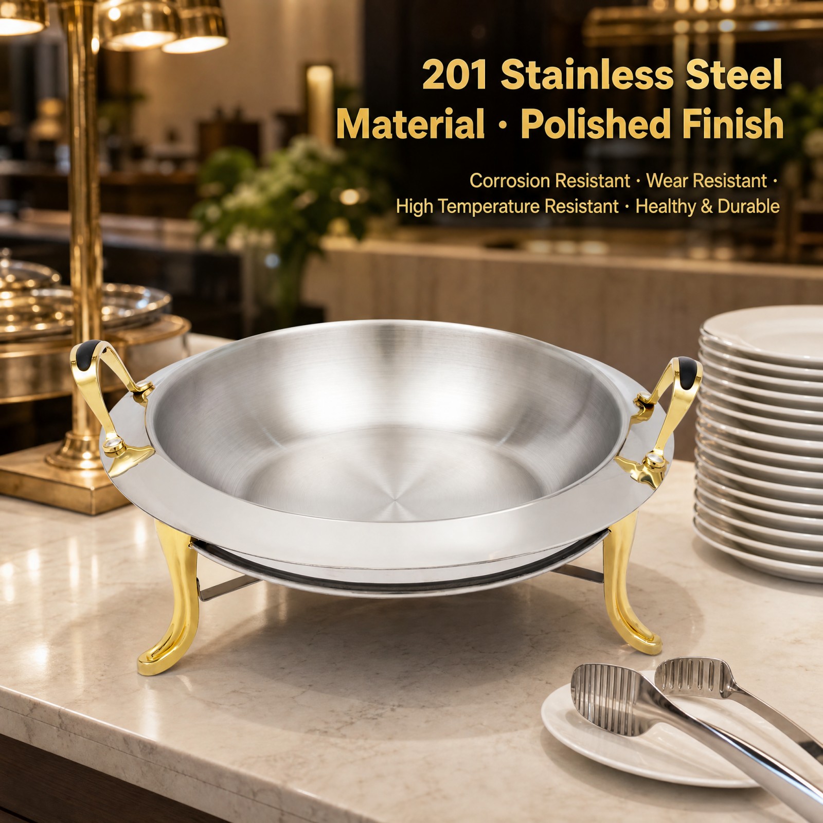Round Chafing Dish Buffet Set  - Snacks Food Warmer review and price