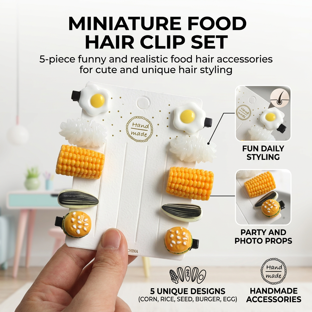 Mini Food Hair Clips Set Reali - Food Snacks For Kids review and price
