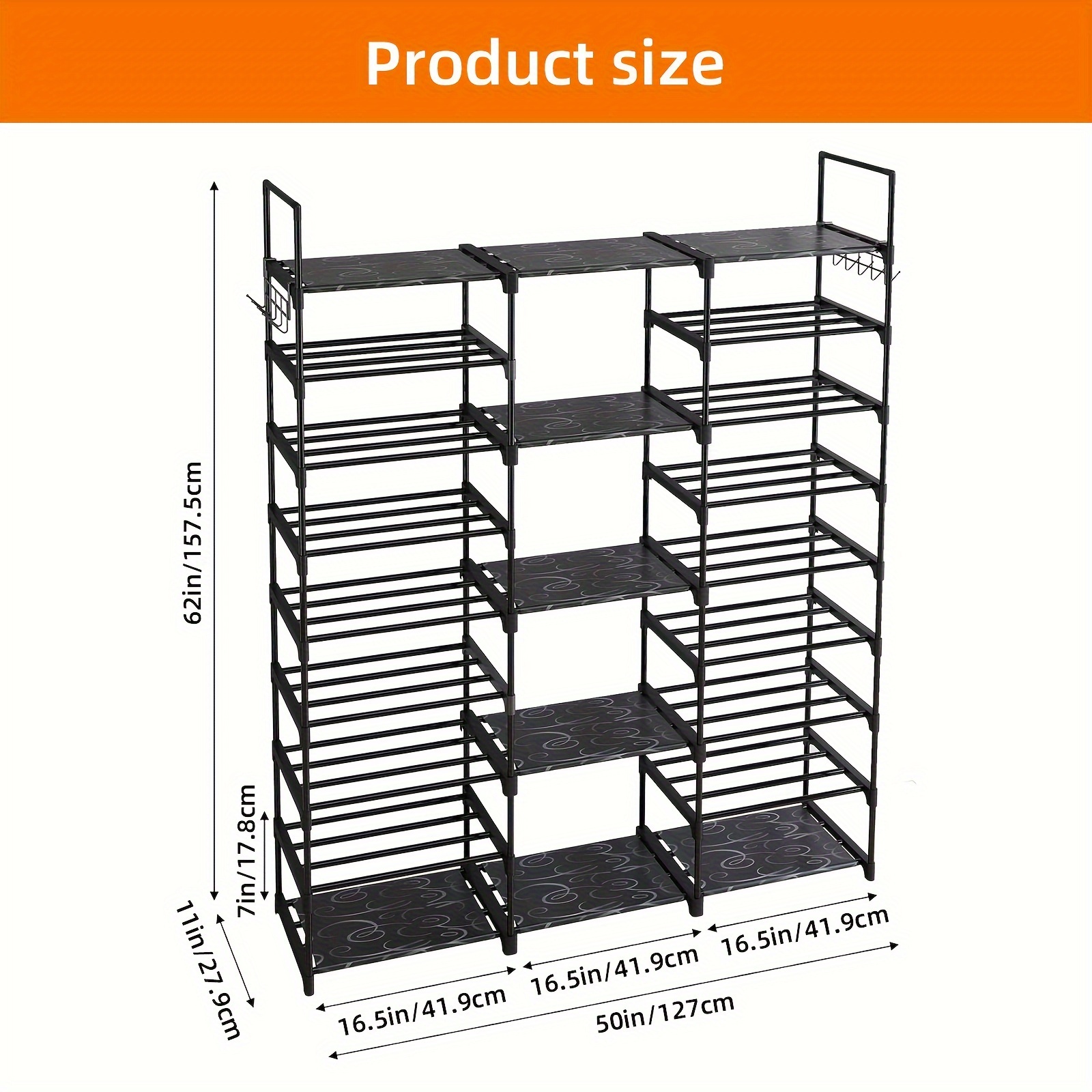 1pc 9 Tier Shoe Rack Organizer - Food X review and price