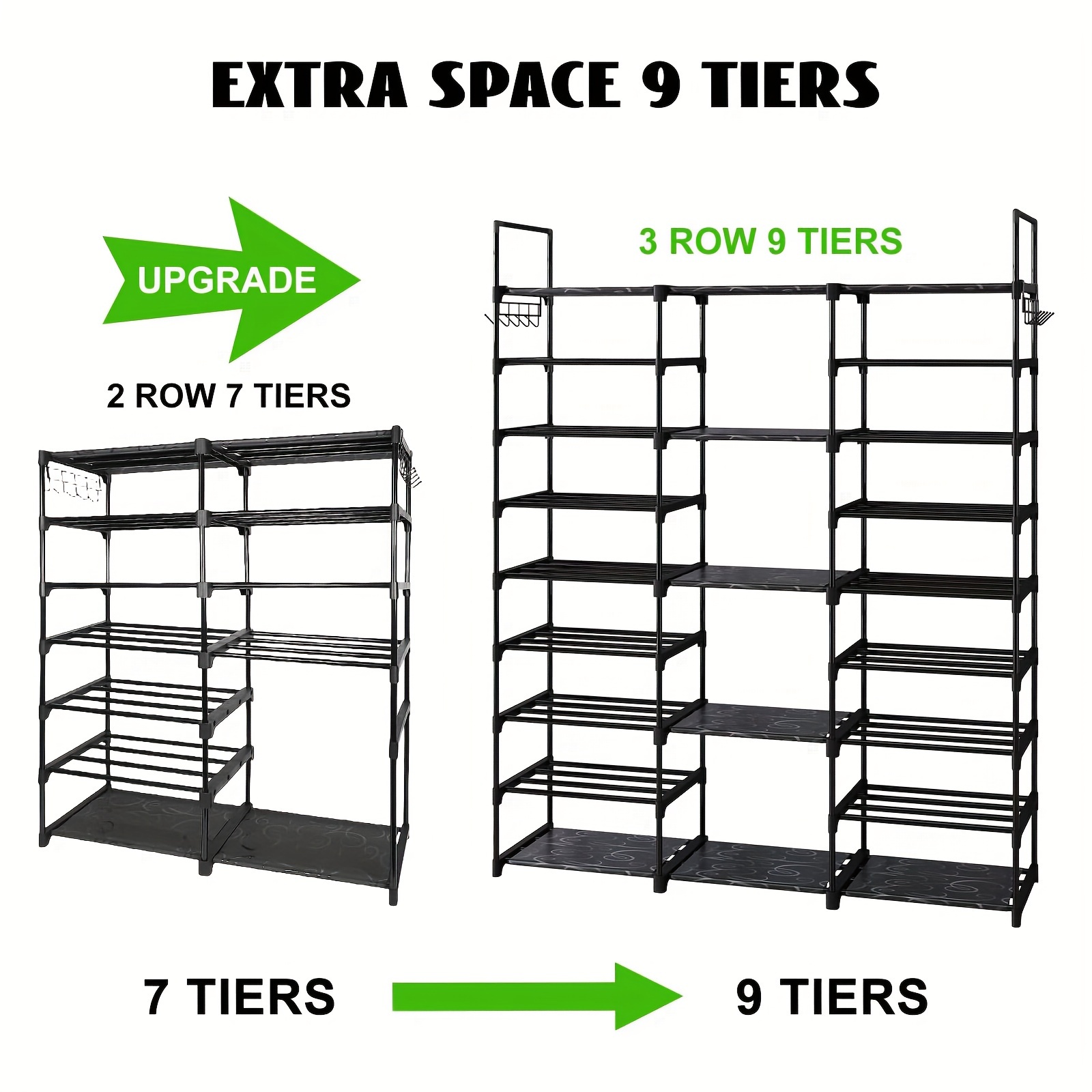 1pc 9 Tier Shoe Rack Organizer - Food X review and price
