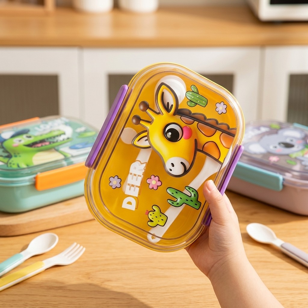 Cute Cartoon Kids Lunch Box 4  - Food Snacks For Kids review and price