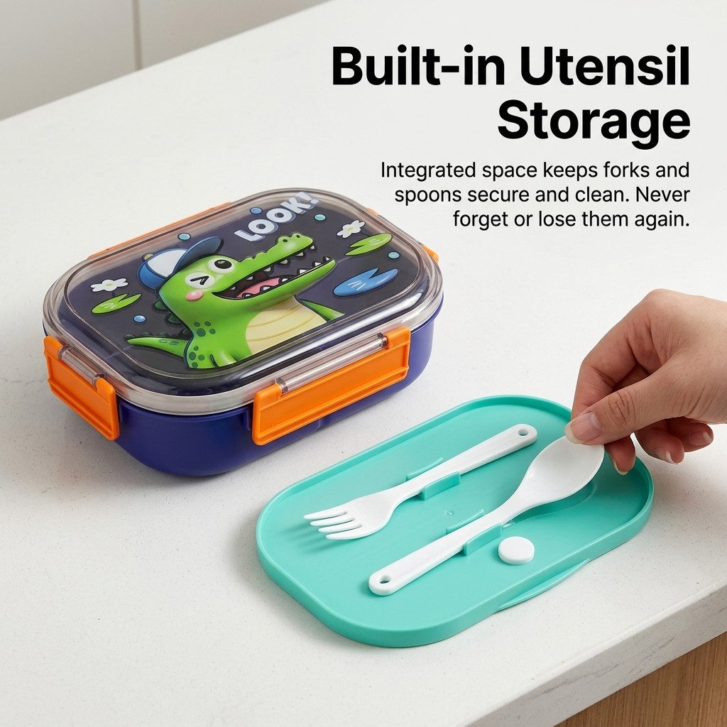 Cute Cartoon Kids Lunch Box 4  - Food Snacks For Kids review and price