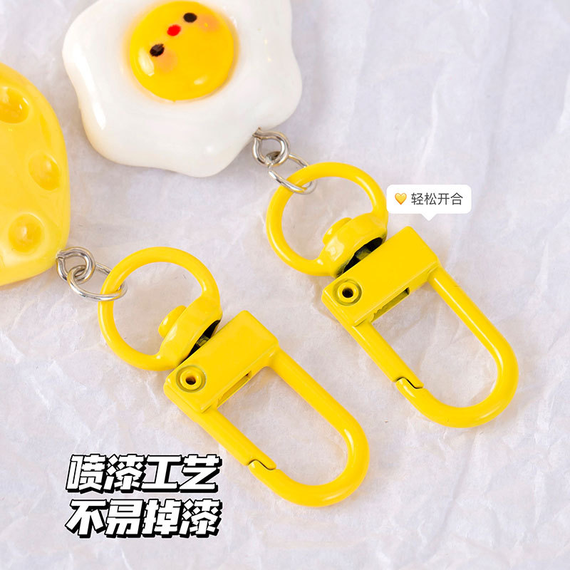 Cute Egg Cheese Keychain Resin - Food Zinc review and price