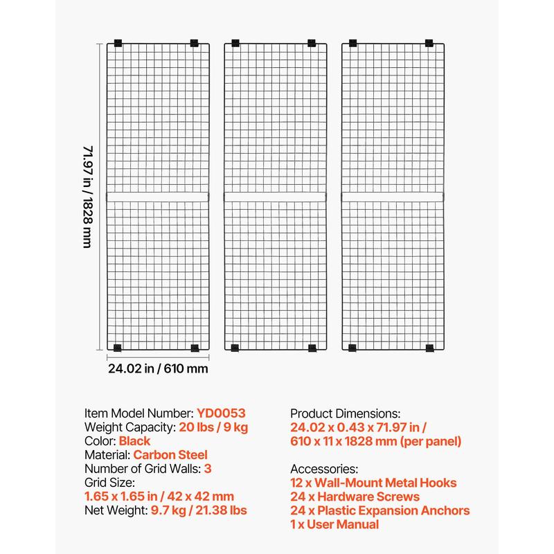 3 Packs Grid Wall Panels, 2 x  - Food X review and price