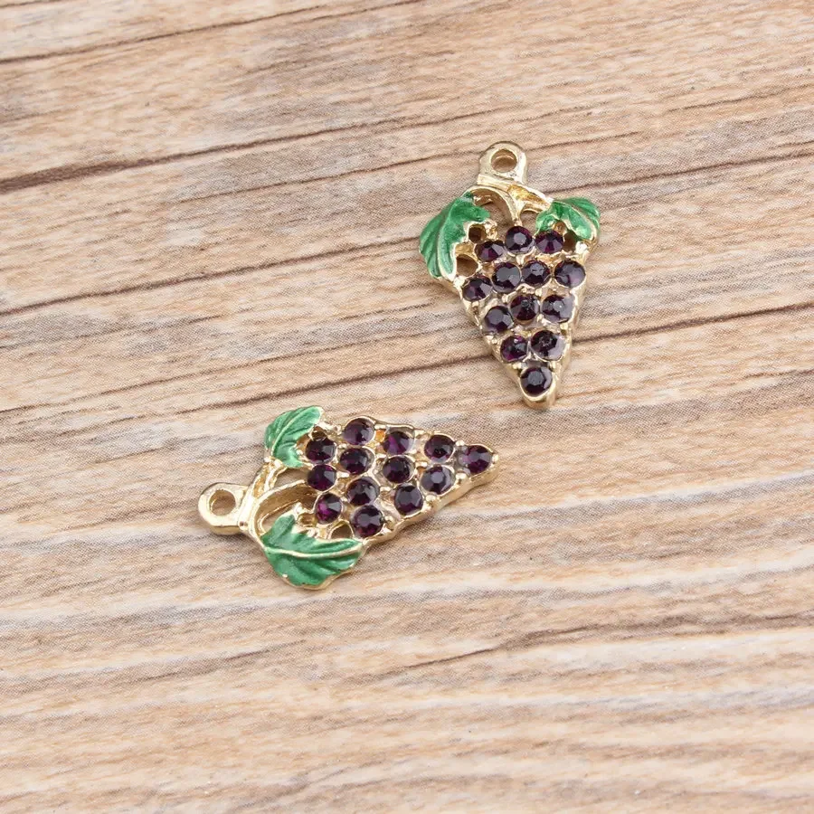 10pcs Alloy Purple Grape Charm - Food Zinc review and price