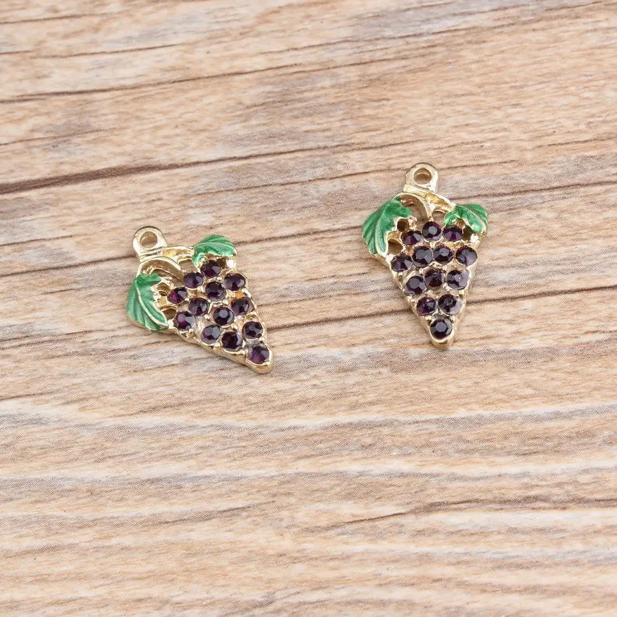 10pcs Alloy Purple Grape Charm - Food Zinc review and price