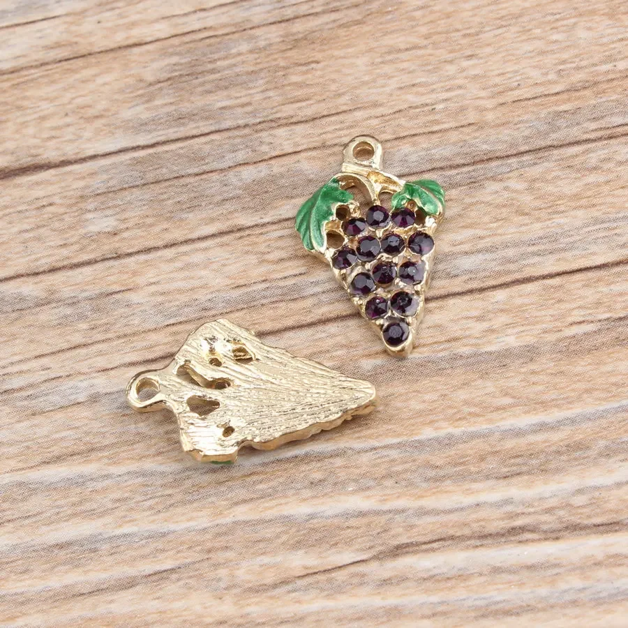 10pcs Alloy Purple Grape Charm - Food Zinc review and price
