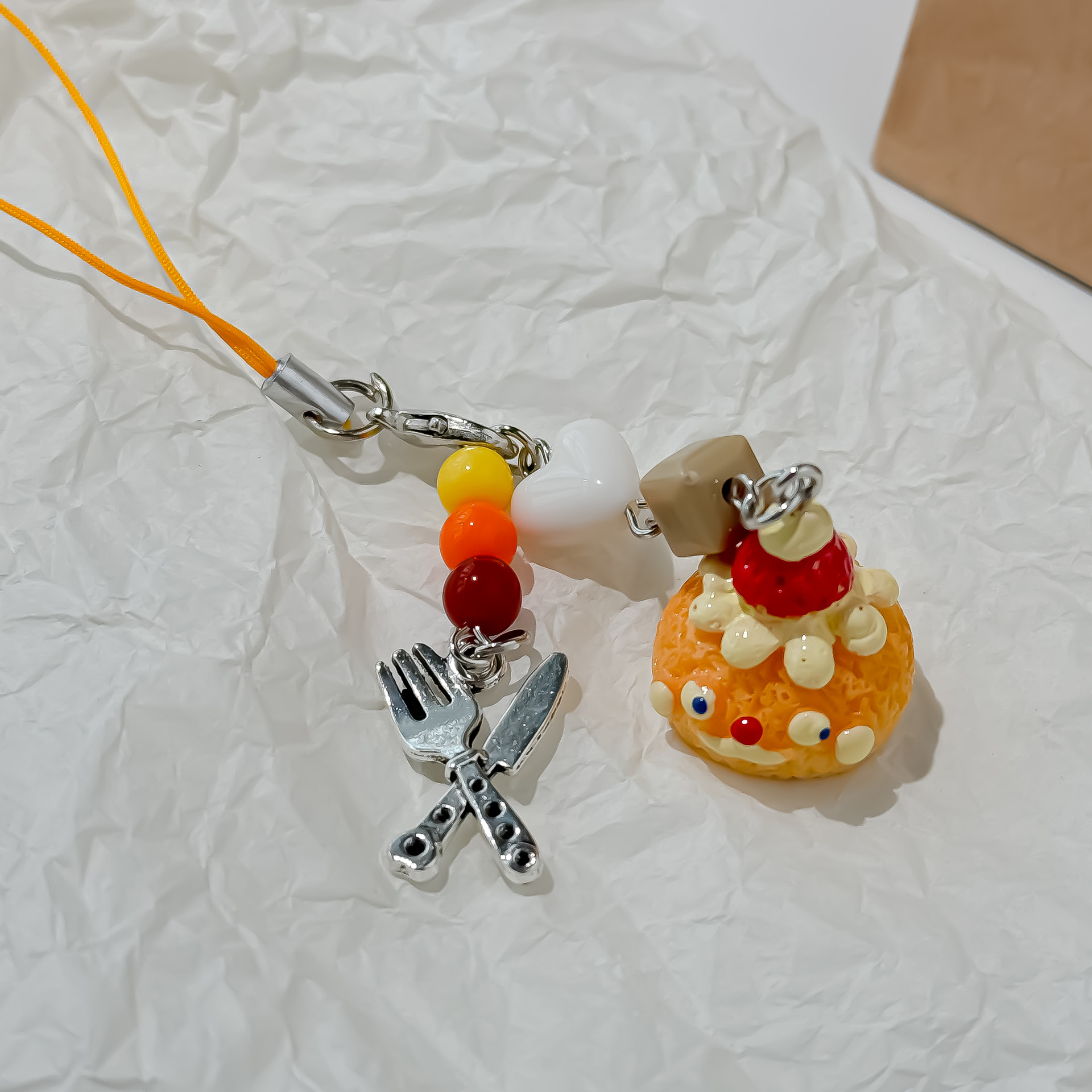 New Cute Cream Puff Bag Pendan - Food Zinc review and price